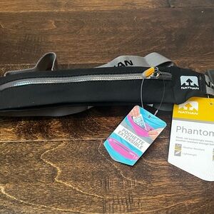 Nathan Black Phantom Waist Pack with Gray Strap
